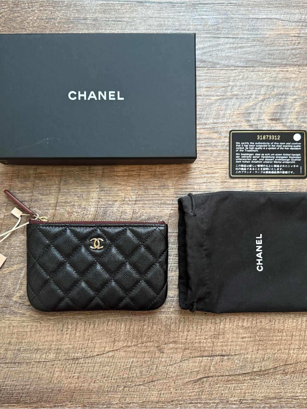 Chanel Mini O Case Pouch Black Caviar w/Gold Hardware